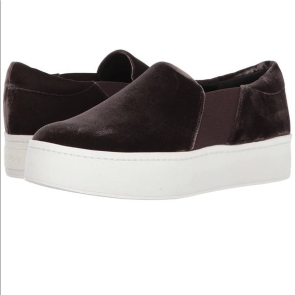 Vince Shoes - Vince 'Warren' Velvet Platform Sneaker